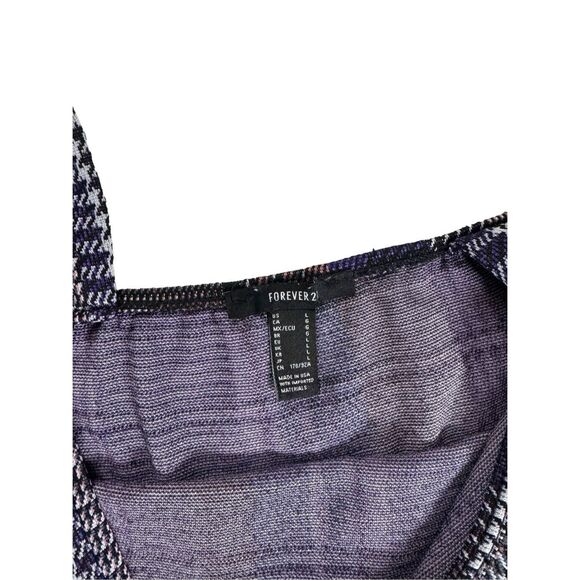 Forever 21 Sleeveless Plaid Mini Dress Size L Multicolor Wide Strap Preppy - Picture 5 of 6